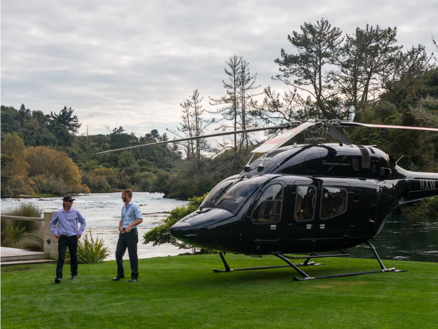 Leon and Tom awaiting guests at Huka Lodge